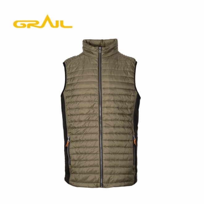 Hybrid jacket custom modern style warm winter outdoor vest coat with logo for men