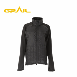 Cross border winter warm black fleece zips hybrid jacket women