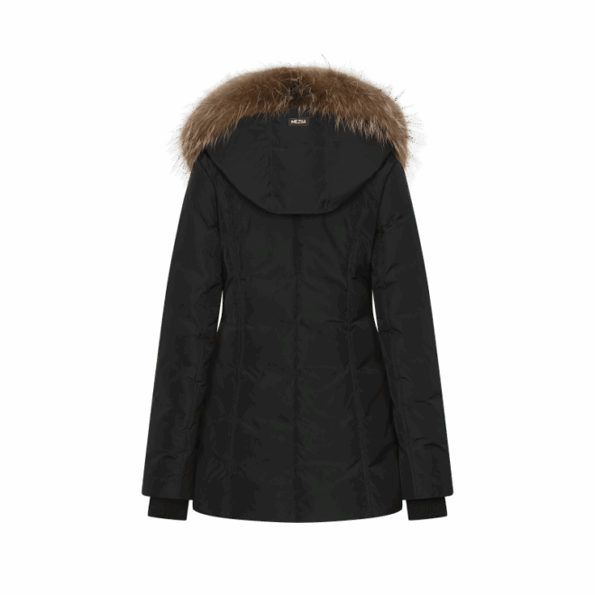 Women’s long down parkas with brown fur - Image 4