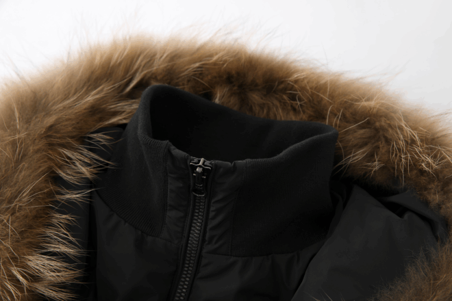 Women’s long down parkas with brown fur - Image 6
