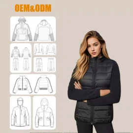 China factory fashion long sleeve taffeta customized winter women’s hybrid down jacket