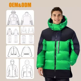 China manufacturer latest design fashionable thick shiny winter duck down jacket for men