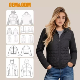Cross border winter warm black fleece zips hybrid jacket women