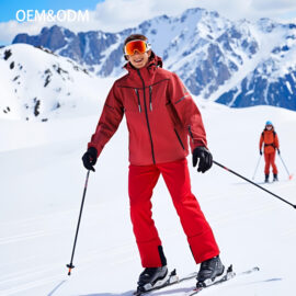 OEM Custom Men’s Waterproof Ski Jacket Winter Windproof Thermal Insulated Snow Sports Coat Fashion Design