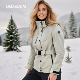 Waterproof Winter Sports Coat with Hood | Fashionable Snowboard Wear