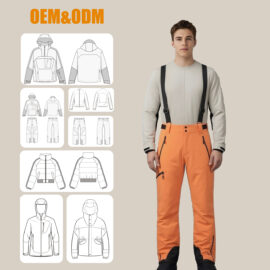 Customized plain color snow clothes ski pants winter waterproof men