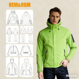 Competitive Price Modern Design Warm Men Hiking Rain Green Jacket