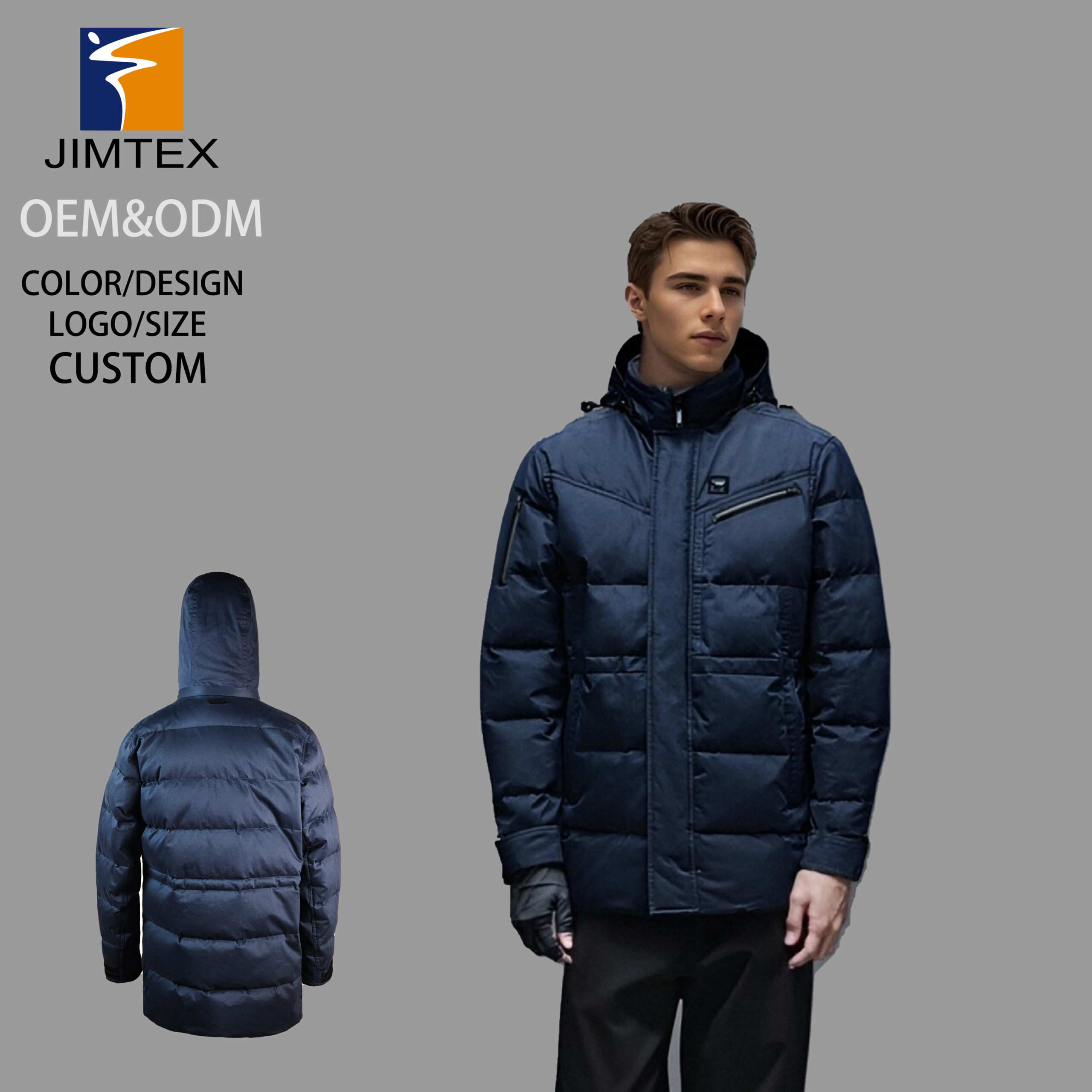 OEM Men's Down Jacket - Windproof Insulated Puffer jacket for Winter