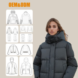 OEM Women’s Waterproof Ski Jacket Windproof Thermal Insulated Winter Snowboarding Coat Custom Logo Detachable Sleeve