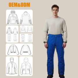 OEM Men’s Waterproof Windproof Thermal Insulated Ski Apparel Seamless Fusing Snowboard Pants Plain Dyed Straight Casual Mid