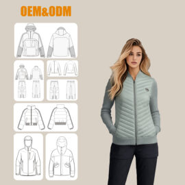OEM Women’s Fashion Hybrid Winter Jacket | Warm Knit Sweater Sleeves Waterproof Thermal Insulated Outdoor Casual Coat