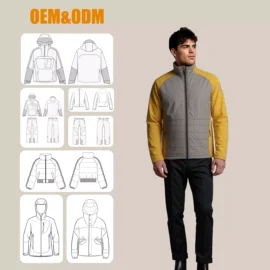 Cross border winter warm fleece zips hybrid jacket Men