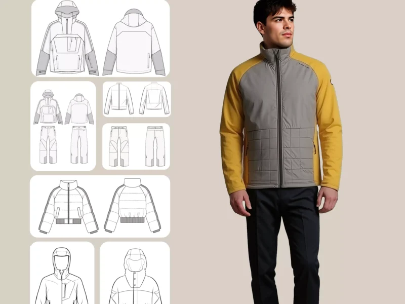 Cross border winter warm fleece zips hybrid jacket Men